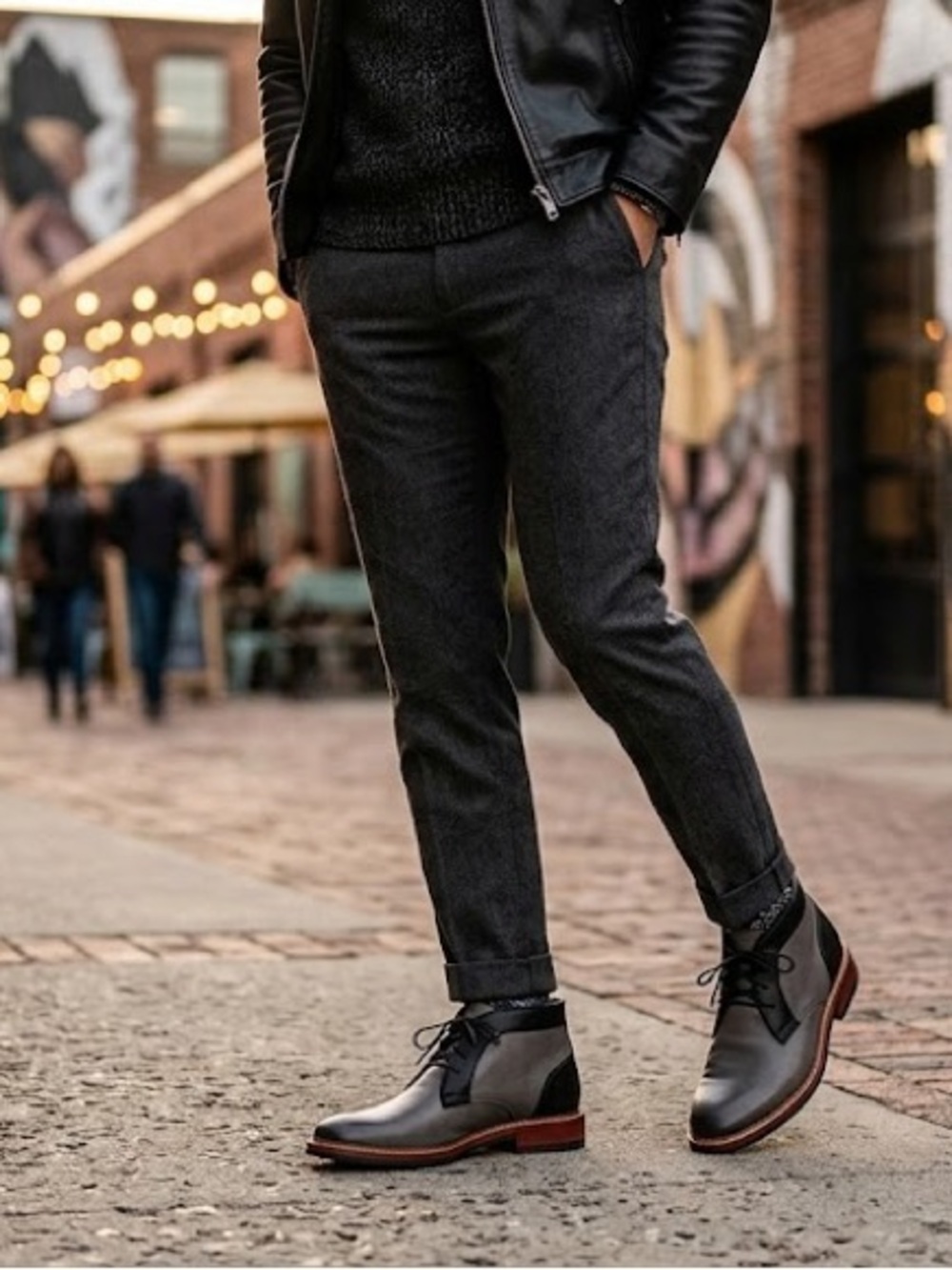 Cole Haan Black and Brown Chukka Boots